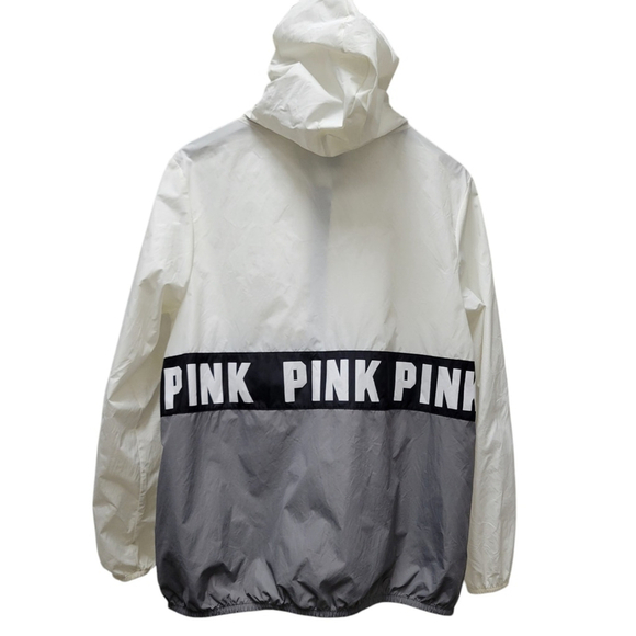 Victoria’s Secret Pink Windbreaker Rain Jacket Quarter Zip Size Small - Picture 2 of 9
